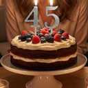 Silver Number Candle Holder for Cake, Reusable Birthday Candle Holders, Set of 2