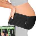 Maternity Belly Band for Pregnant Women | Pregnancy Belly Support Band for Abdomen, Pelvic, Waist, & Back Pain | Adjustable Maternity Belt | For All Stages of Pregnancy & Postpartum (Black)