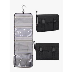 Relavel Travel Hanging Toiletry Bag for Men Women Travel Kit Shaving Bag Waterproof Large Makeup Bag Wash Bag Makeup Organizer Cosmetic Case for Bathroom Shower, Black