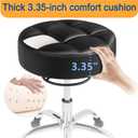 Rolling Stool Heavy Duty 400lb: Super Soft Seat Cushion,360 Swive,Height Adjustability,No Squeaky Noises,No Tip Over, New Upgraded Salon stool Chair, for Tattoo Facial Massage Spa Medical (Black), Normal