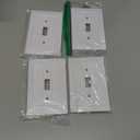 Beadboard Outlet Covers Wall Plates, Bamboo Fiber Light Switch Covers, Natural Material Electric Receptacle Decorative Switch Plate Outlet Cover (Pure White, 1 Gang Toggle 4 Pack)