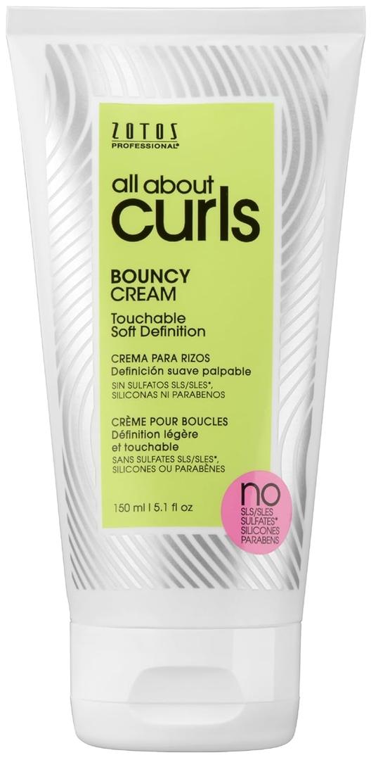 ALL ABOUT CURLS Bouncy Cream | For Curly Hair Styling | Moisturize, Define & Enhance Texture | Reduce Frizz & Boost Shine | Soft Definition | Vegan & Cruelty Free | Sulfate & Paraben Free (5.1 Fl Oz, Pack of 1)