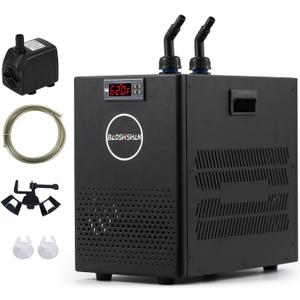 1/13 HP Aquarium Chiller 26 Gallon Fish Tank Water Chiller
Quiet Compressor Refrigeration, Precise Temperature Control, With Pump & Hose, For Axolotls Coral Reef and Hydroponics