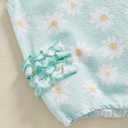 Kodaruber Cute Newborn Baby Girl Romper Plaid/Daisy Print Fly Sleeve Crew Neck Ruffle Bodysuit Spring Summer Clothes (3-6 Months, Sky Blue)