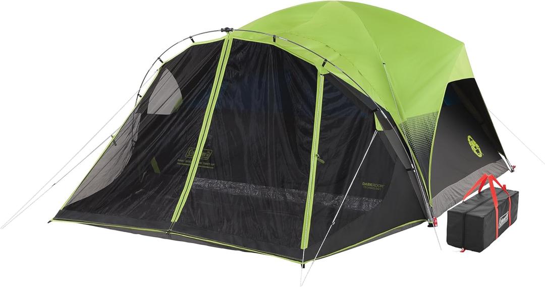 Coleman Carlsbad Dark Room Tent with Screened Porch, 4/6 Person Tent Blocks 90% of Sunlight to Keep Inside Cool, Weatherproof Shelter with Easy Setup, Made of PFAS-Free Materials