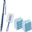 KMAKII Disposable Duster Refills, Compatible with S wiffer,Heavy Duty Electrostatic Blue Duster Heads, Ideal for Home Cleaning, Furniture, 1 Short Handle and 20 Refills