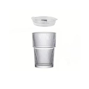 12oz Iced Coffee Cups with Lids & Straws - Set of 6 Reusable Plastic Tumblers for Iced Tea, Juice & Cold Drinks