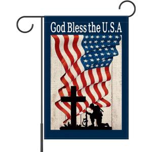 Memorial Day Patriotic Garden Flag 12x18 Inch Double Sided, USA flag 4th of July Independence Day Yard Outdoor Decoration, Fourth of July Deals