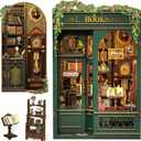 Cutefun Book Nook Kit - DIY Miniature Dollhouse Kit for Adults, Teens and Beginners, Tiny House Bookshelf Decor 3D Wooden Puzzles, Best Birthday and Valentine's Day Gifts (Owl Bookstore)