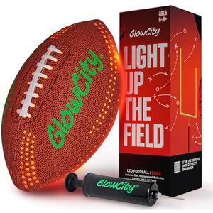 GlowCity Glow in The Dark Football - Light Up LED Ball - Perfect for Evening Play, Camping, and Beach Fun!, Brown