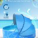 Hikiddy Foldable Kiddie Pool with Canopy: 31.5in/ 47in /63in for Baby Toddler Kids Family - Summer Water Play Pool with Shade - Portable for Outdoor Backyard Beach (Blue-Blue, 47in)
