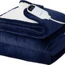 Bedsure Electric Blanket Full Size - Soft Flannel Heated Blanket, Fast Heating with 10 Time Settings & 6 Heat Settings, Warm Gift for Grandma (72x84 inches, Pageant Blue)