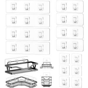 14 Pack Shower Caddy Replacement, Strong Hooks, No Drilling Shower Shelf, Hooks for Caddy, Soap Holder and Kitchen Racks