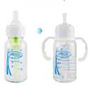 Straw Cup Conversion Kit for Dr Browns Narrow and Narrow Glass Baby Bottles, Spill-Proof Transition Kit with Silicone Straw Nipple, Weighted Straw, Handle, 4 Pack, 8m+