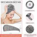 YoulerTex Microfiber Hair Towel Hair Wrap: 2 Pack 10X26 Hair Dryer Towels for Women Absorbent Turban Twist Hair Drying Shower Cap Curly Hair Products for Hair Care Hair Accessories (07 2-Pcs Blue)