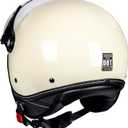 Yesmotor 3/4 Motorcycle Helmets Retro Open Face Vespa Scooters Helmet with Clear Visor for Men and Women- DOT Approved, Small
