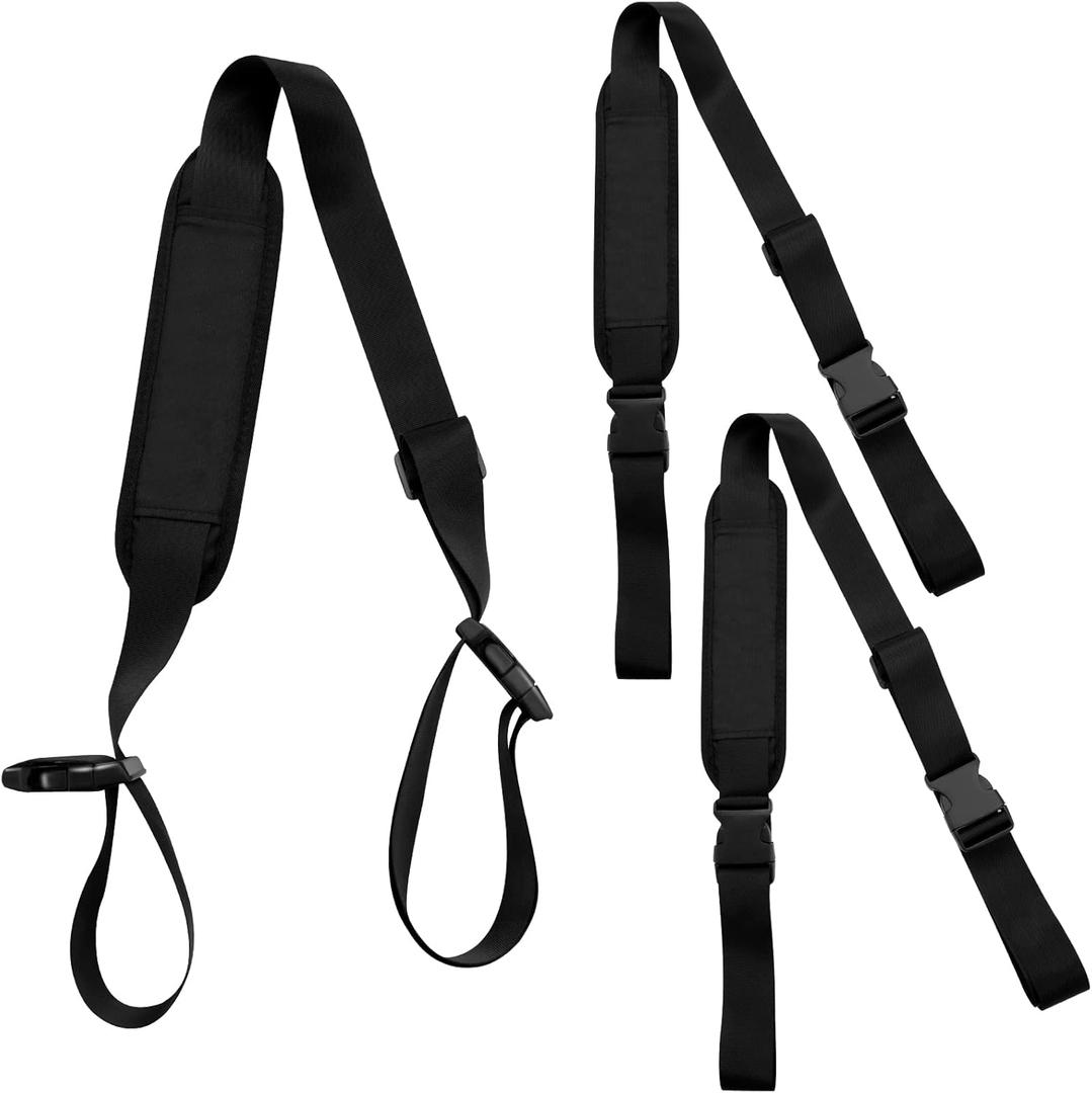 SATINIOR 3 Pack Adjustable Camping & Beach Chair Carry Straps Heavy-Duty Lightweight Carrying for Folding Replacement Universal Folding Chair for Camping Picnics(Black)