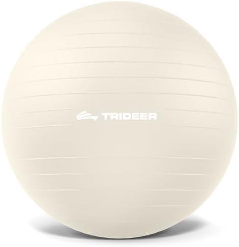 Trideer Exercise Ball for Yoga, Pilates & Fitness – Stability Ball Equipment for Home Gym & Office Chair, Core & Balance Training Accessories, Physical Therapy Equipment, Quick Pump Included, 5 Sizes
