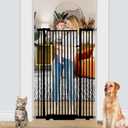55.1 inch Extra Tall Cat Gates, Adjustable 29.92" and 43" Wide Baby Gate, Pressure Mounted Full Door Tall Pet Gate for Doorway, Stairs,House(Black, 29.92" - 43")