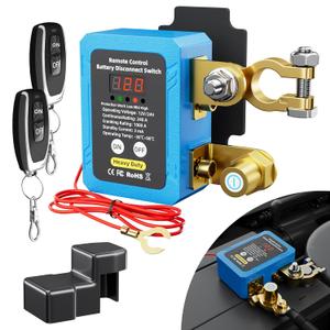 RVBOATPAT 240A Kill Switch 12V Remote Battery Disconnect Switch with Led Voltage Display Automatic Power Shut Off Switch Anti Theft for Auto Car Truck Boat