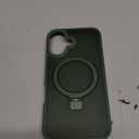 Magnetic for iPhone 16 Case with Ring Stand, [10 FT Drop Protection] [Velvety Touch] Slim Translucent Matte Back Shockproof Phone Case for iPhone 16 6.1'', Midnight Green