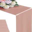 6Pack Table Runner 12 x 108 Inches Satin Silk Table Runner for Wedding, Birthday Party, Banquets, Graduations Decoration, fit Rectange and Round Table-Rose Gold