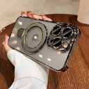 LXK Magnetic Invisible Stand for iPhone 15 Pro Max Case 6.7" Compatible with MagSafe, Military-Grade Protection, with Camera Protector, Clear Scratch-Resistant Cover for 15 ProMax,Natural Titanium