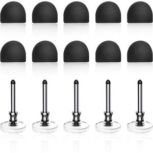 Bopomofo 10 Rubber Tips+5 Transparent Disc Trips,High Precision and High Sensitivity Stylus Replacement Tibs,Black and Silver