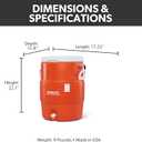 Igloo 10 Gallon Portable Sports Cooler Water Beverage Dispenser with Flat Seat Lid, Insulated Beverage Dispenser, Orange/ White
