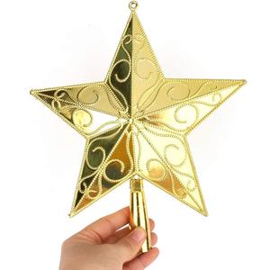 APSAMBR-3D Glitter Star Christmas Tree Topper Decoration Hanging Christmas Treetop Star Ornament for Christmas Celebration
