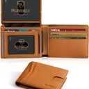 RUNBOX Wallet for Men Slim Rfid Leather 2 ID Window With Gift Box | Slim, Rfid, 2 ID Window, With Gift Box, Slim, Rfid