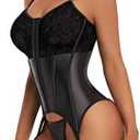 Women's Sexy Lace Lingerie with Garter Belt Bodysuit Teddy  size S/M