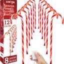 Luditek 24.5 inch Christmas Candy Cane Pathway Markers Set of 12 Christmas Outdoor Outside Decorations Lights 8 Blinking Modes Indoor Holiday Xmas Yard Patio Garden Walkway Decor