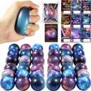 36 Pack Valentine's Day Gift Cards with Galaxy Stress Balls Galaxy Pattern Cards Space Theme Galaxy Stress Balls Set for Valentine's Day Classroom Exchange Gift (Galaxy)