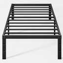 Twin Bedframe-Bed Frame Twin Size 14 in-Bed Frames Twin, Twin Platform Bed Frame Easy Assembly, Noiseless Twin Metal Bed Frames Storage Space Under, Black