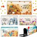 4 Pcs Mailbox Covers Magnetic Standard Size 18 x 21 Inch Hello Spring Summer Autumn Winter Magnetic Mailbox Covers Wraps for Holiday Christmas Garden Yard Home(Romantic Style) (Beach)