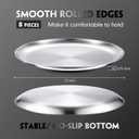 Thenshop 8 Pieces 12 Inch Pizza Pans Bulk Stainless Steel Sets Round Bakeware Pizza Trays for Oven Freezer Kitchen Baking Home Restaurant Picnics Safe Sturdy Reusable Easy Clean(Silver)