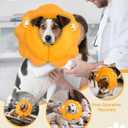 2 x MIDOG Inflatable Dog Cone Collar, Cute Lion Mane Recovery Collar for Large Medium Dogs, Soft Blow-Up Donut Alternative After Surgery, Anti-Lick Protective Neck E-Collar (XL, 21"-24") (Yellow, XL)