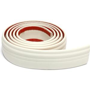 COUKIU Flexible Wall Base Moulding Trim, Peel and Stick Rubber Baseboard Molding, 3 Inch x 16.4 Feet Self-Adhesive Vinyl Wall Base Cove Base (Creamy White)