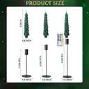 Honoson 3 Sets Flameless Christmas Tree Taper Candles with Holders Remote Control, LED Taper Candles Battery Operated Flickering Candlesticks for Holiday Window Fireplace Decor (Black)