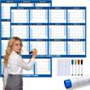 2026 Wall Calendar - 48"x32" Extra Large, Dry Erase Calendar for Wall | Waterproof Yearly Calendar with 4 Markers | Double Sided & Vertical & Horizontal Reversible Planner for Office, Home, School Use