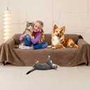 Cat Scratch Furniture Protector - Anti-Slip, Waterproof Sofa Cover to Keep Cats Off, Pet-Friendly Couch Protectors for 3 Cushion Couch, Brown Anti-Scratch Couch Cover for Pets and Kids 150"X71"