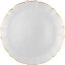 PLASTICPRO 24 Piece Aristocratic Combo Plastic Dinner Plates Disposable Plastic Fancy Heavy Duty Party Dishes 12, 7'' inch and 12, 10'' inch, Pearl White With Gold Rim