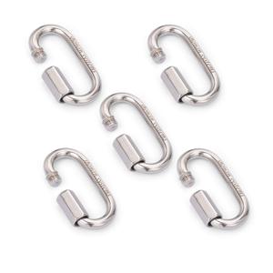 SHONAN 2.3 Inch Stainless Steel Chain Quick Links- 5 Pack 1/4" Locking Carabiners, Chain Hooks, Twist Key Ring Screw Chain Link, 650 Lbs Capacity (2.3 Inch, 5 Pack)