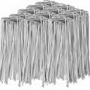 100 Pack Garden Landscape Staples, 6 Inch 11 Gauge Galvanized Garden Stakes Ground U Shaped Landscape Pins to Secure Lawn Fabrics Weed Barrier Covers Ground Cover and Landscaping