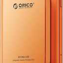 ORICO 480GB Magnetic External SSD, Aluminum Alloy, Up to 460MB/s, External Solid State Drive, Expand Storage for iPhone 17 Pro Max, Compatible w/MagSafe, USB-C Smartphones - K5MINI Orange