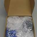 200 Pack 2ml Glass Vials Clear Glass Empty Vials for Injection with Plastic-aluminum Flip Caps and Rubber Injection Stoppers Flat Bottom Lab Vial (Blue Lid)