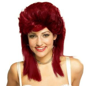 Swiking Red Mullet Wig for Women Shoulder Length Straight Natural Layered Hair 70s 80s Rock Costume Wigs Synthetic Replacement Wig