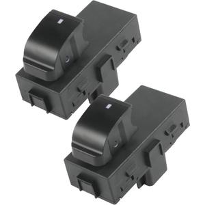 Pack of 2 Power Window Switch Control Switch, Black, Push Button Actuator, ON-OFF Operation, Replaces OE 22895545,15888174