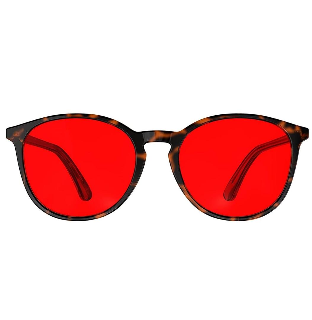 Bloomoak 99% Orange Blue Light Blocking Glasses,Retro Trendy Round Style,Relieve Eye Fatigue,Improve Sleep For Screens/Games